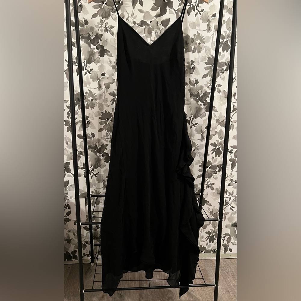 90s Express Women’s Sheer Layered Ruffle Split Dress